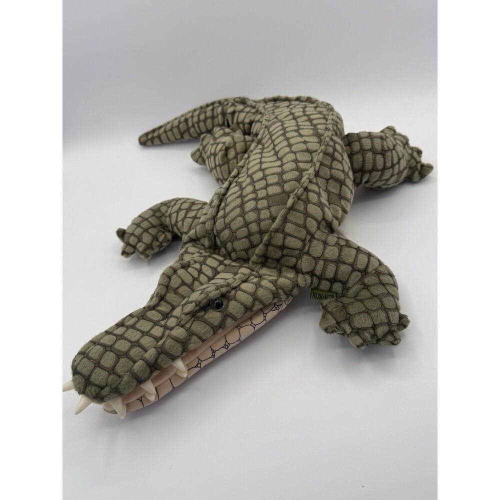 Large Folkmanis Alligator Hand Puppet 17” Plush Plastic Teeth